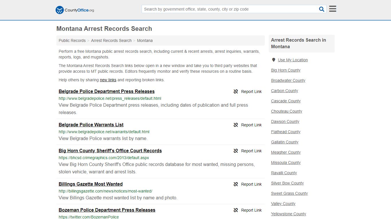 Arrest Records Search - Montana (Arrests & Mugshots)