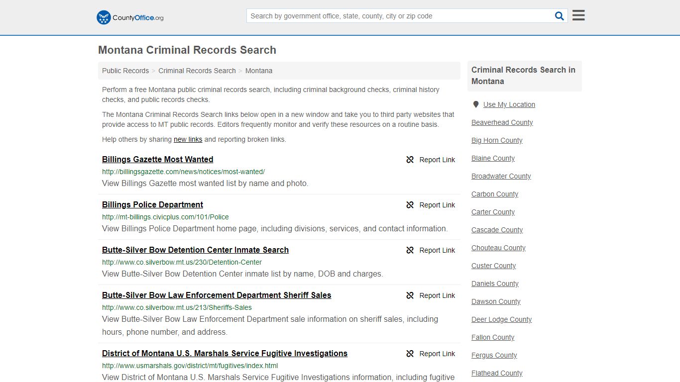 Criminal Records Search - Montana (Arrests, Jails & Most ...